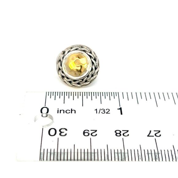 John Hardy Estate Post Palu Clip on Earrings Sterling Silver 22k Y Gold JH68 - Picture 8 of 8